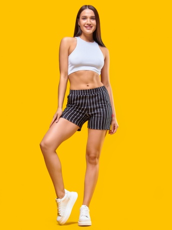 Шорты женские Полоска черно-белые