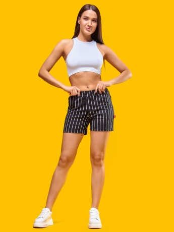 Шорты женские Полоска черно-белые