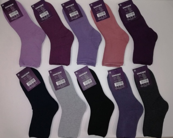 Женские носки B807 махровые, однотонные 