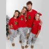 Новогодняя пижама family look Праздник-3 красный