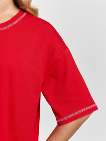 Новогодняя пижама family look Праздник-3 красный