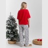 Новогодняя пижама family look Праздник-3 красный