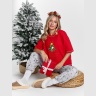 Новогодняя пижама family look Праздник-3 красный