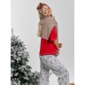 Новогодняя пижама family look Праздник-3 красный