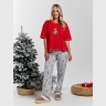 Новогодняя пижама family look Праздник-3 красный