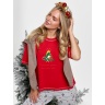Новогодняя пижама family look Праздник-3 красный