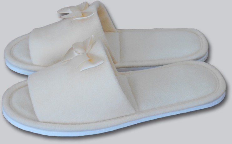 Женские тапочки флис "Бантик"