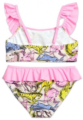 Купальный костюм для девочек с лошадками, розовый (рост 116-146)