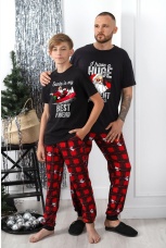 Пижама для мальчика новогодняя Суперстар-1 черный