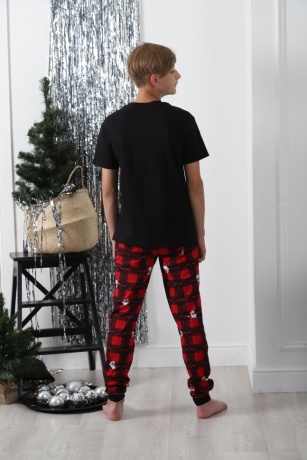 Пижама для мальчика новогодняя Суперстар-1 черный