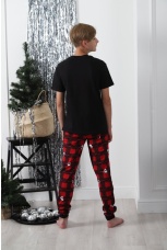 Пижама для мальчика новогодняя Суперстар-1 черный