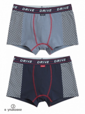 Трусы-шорты для мальчиков серый/т-синий (2 штук)