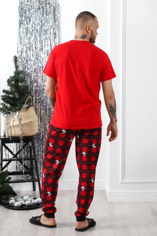 Пижама мужская новогодняя Суперстар-2 красный