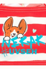 Купальный костюм для девочек красный в белую полоску (рост 116-146)