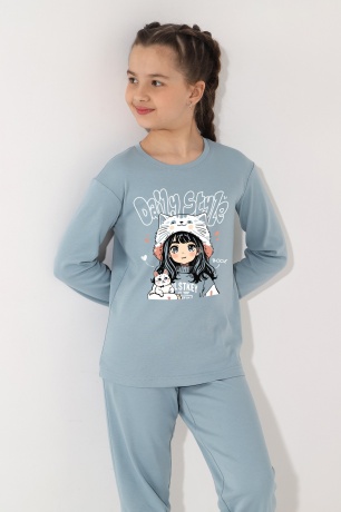 Пижама для девочки Энди серый