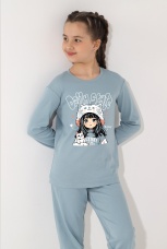 Пижама для девочки Энди серый