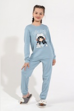 Пижама для девочки Энди серый