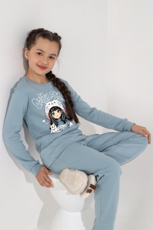 Пижама для девочки Энди серый