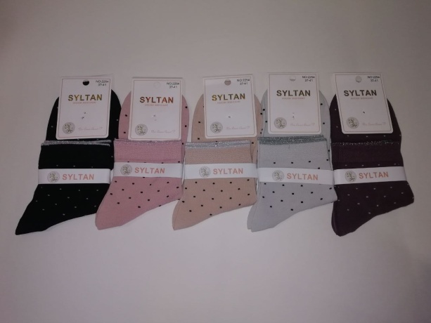 Женские носки 2254, средняя длина в горошек