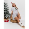 Новогодняя пижама женская с шортами Праздник-4 кармеланж