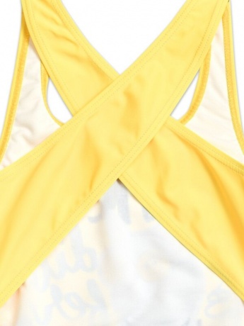 Купальник для девочек с котиком, желтый (рост 116-146)