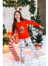 Новогодняя пижама для девочки Лапландия-1 красный