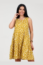 Сарафан женский горчичный с ромашками