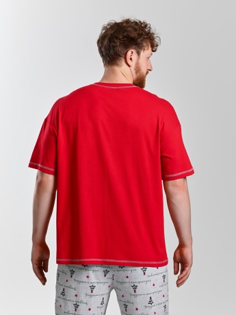 Мужская новогодняя пижама Праздник-5 красный