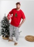 Мужская новогодняя пижама Праздник-5 красный