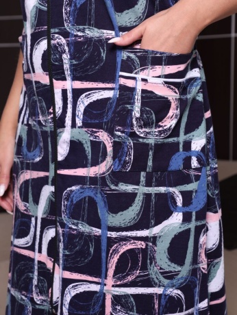 Халат женский темно-синий на молнии