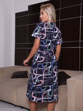 Халат женский темно-синий на молнии