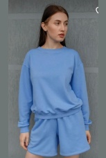 Костюм женский спортивный с шортами, голубой