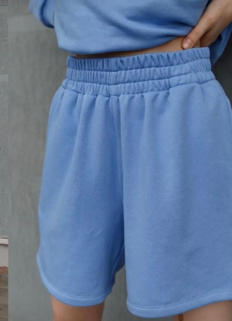 Костюм женский спортивный с шортами, голубой