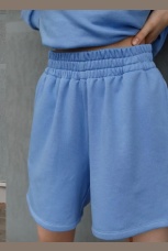 Костюм женский спортивный с шортами, голубой