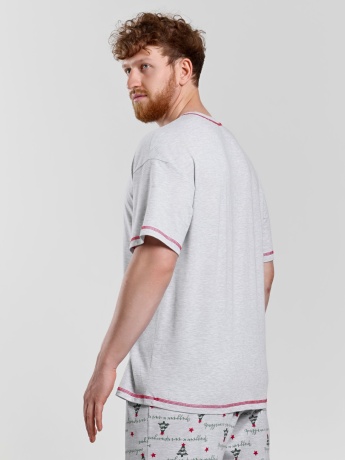 Новогодняя пижама family look Праздник-5 кармеланж