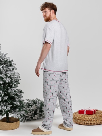 Новогодняя пижама family look Праздник-5 кармеланж