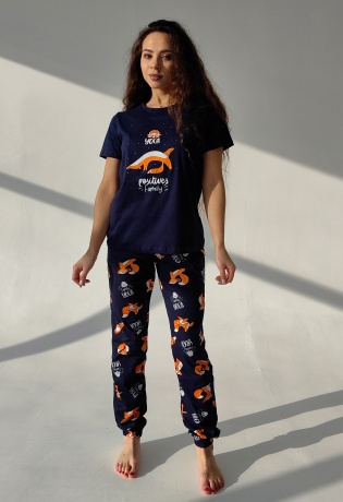 Женская пижама Йога (синий)