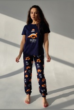 Женская пижама Йога (синий)