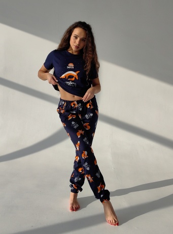 Женская пижама Йога (синий)