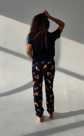 Женская пижама Йога (синий)