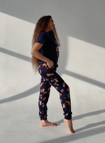 Женская пижама Йога (синий)