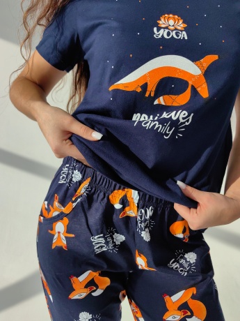 Женская пижама Йога (синий)