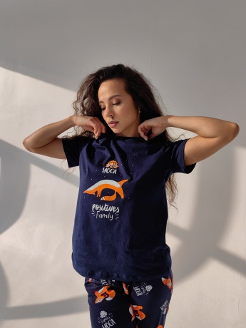 Женская пижама Йога (синий)