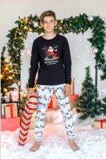 Новогодняя пижама для мальчика Лапландия-2 черный