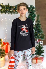 Новогодняя пижама для мальчика Лапландия-2 черный
