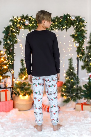 Новогодняя пижама для мальчика Лапландия-2 черный