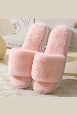 Женские тапочки Пушистые, резиновая подошва