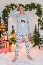 Новогодняя пижама для мальчика Лапландия-2 серый