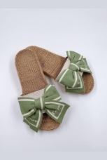 Женские тапочки Бантик, плетенные, резиновая подошва