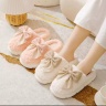 Женские тапочки Плюшевые, с бантиком, резиновая подошва